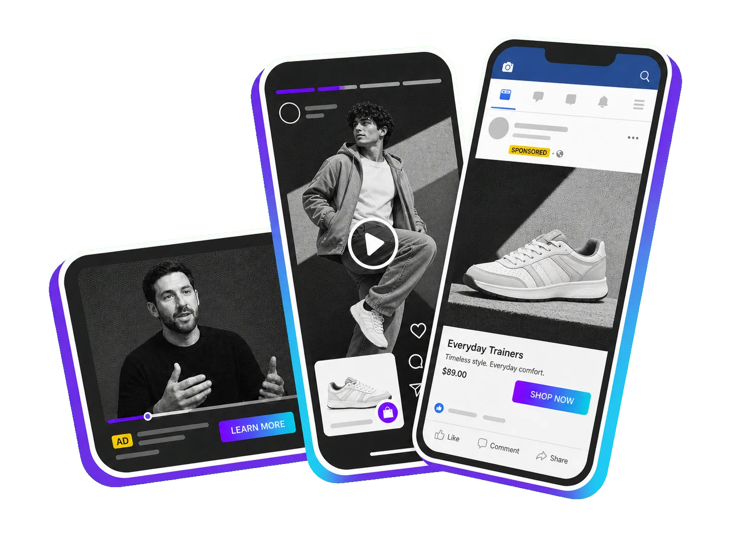 Paid social advertising across Meta, LinkedIn, TikTok and YouTube